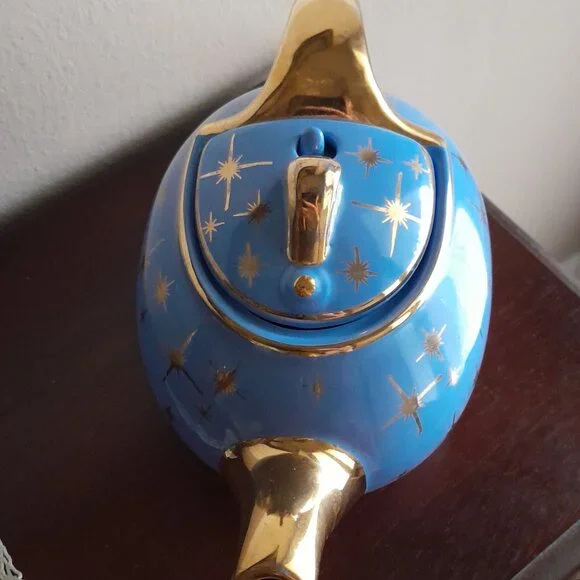 HALL Periwinkle Atomic Starburst 6 Cup Teapot - Picture 3 of 9